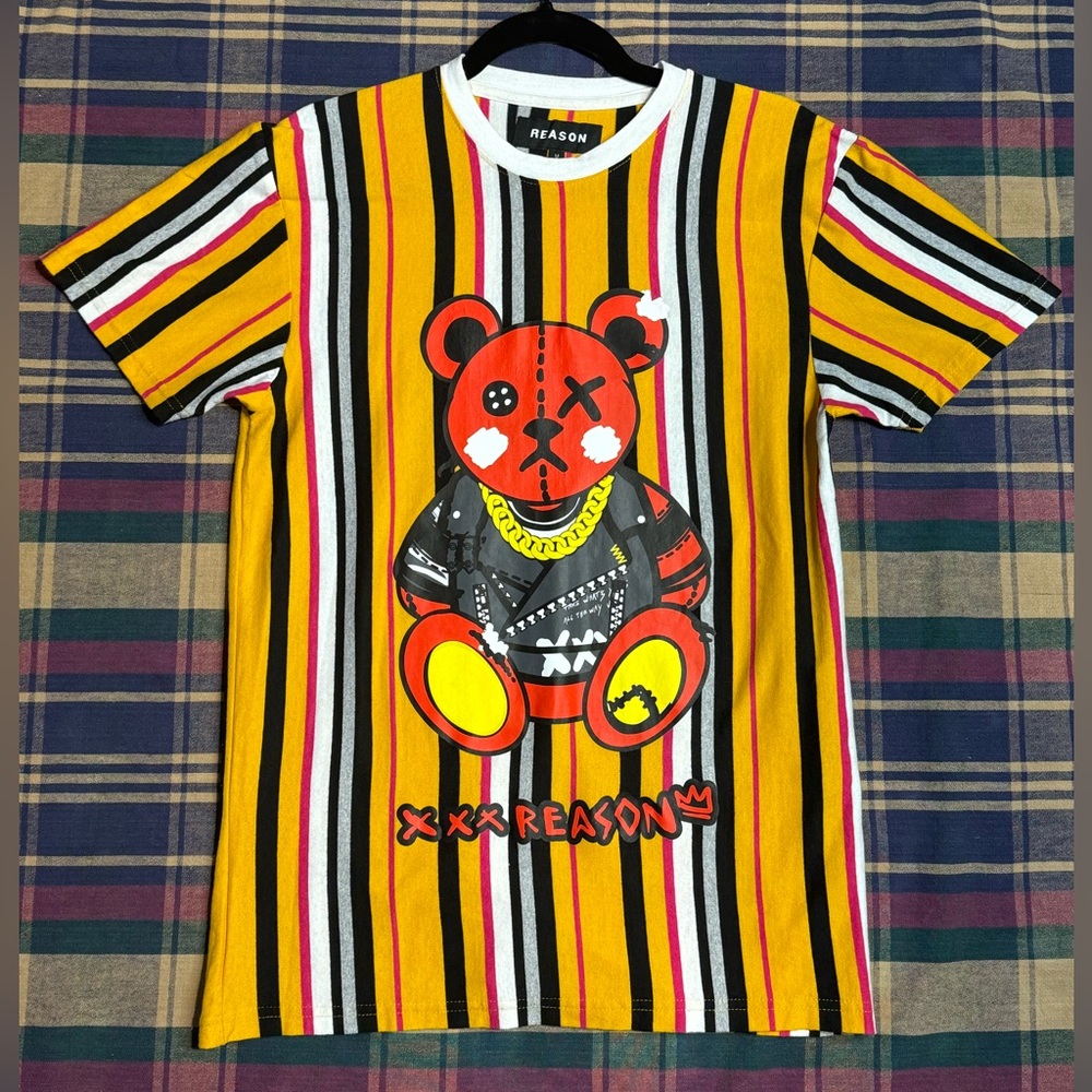 Mens Reason Striped Bear Tee